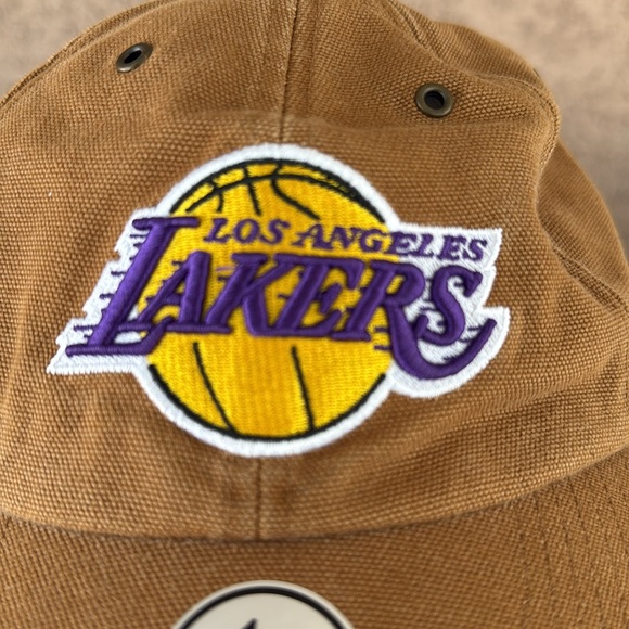 Los Angeles Lakers NBA ‘47 Brand Carhartt Brown Clean Up Adjustable Hat - Picture 6 of 13